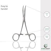 Vista 6 de Pinzas de bloqueo multiusos de hemostático Pean rectas y curvas con dientes serrados, de acero inoxidable - Hemostáticos para enfermeras, fórceps