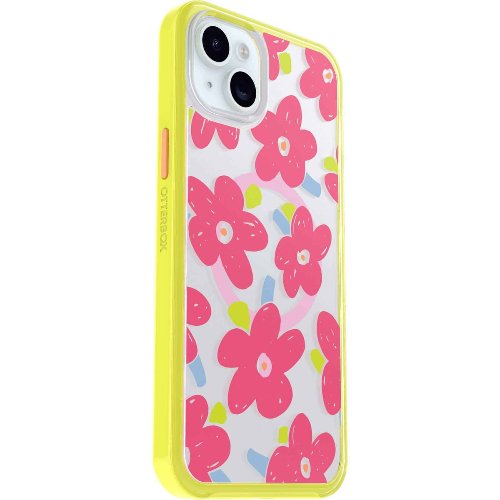 OtterBox Cover per Apple iPhone 15 Plus/iPhone 14 Plus Symmetry Clear MagSafe, resistente a shock e cadute fino; sottile, testata 3x norme MIL-STD 810G, Whimsy Bloom