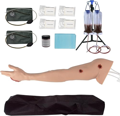 Entrenador de embalaje de heridas en el brazo, simulador de control de hemorragia para entrenamiento de torniquetes, kit de práctica para detener el
