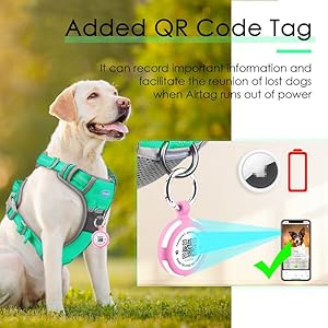   ThinkPet-No-Pull-Harness-for-Small-Medium-Large-Dogs-with-Airtags-Holder-Reflective-Dog-Harnesses-with-Dog-QR-Code-Smart-ID-Tag-Airtags-Holder-Harness-BackFront-Clip-for-Easy-Control-Teal-S