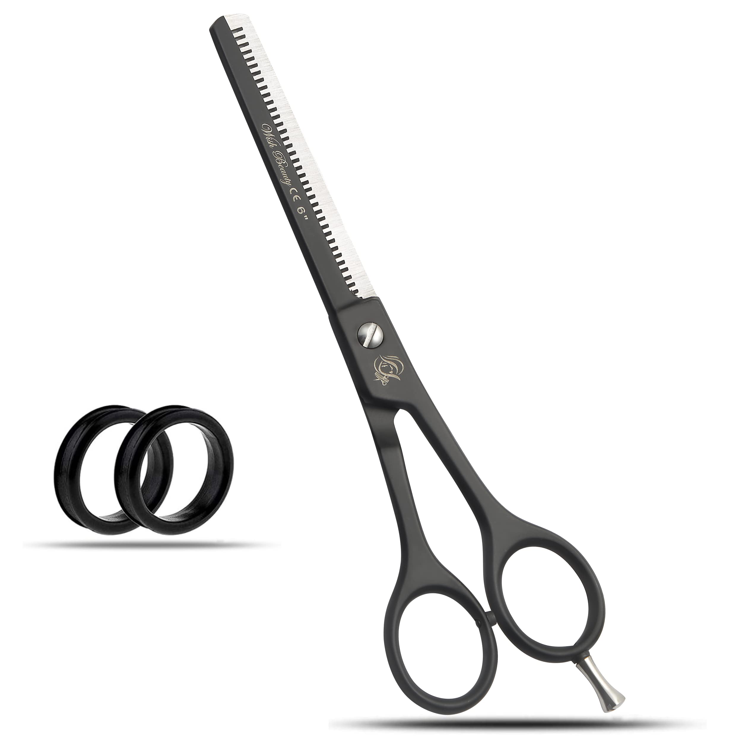 Wish Beauty,The Royal Elegance Men's Black Professional Hairdressing Scissors Barber Salon Hair Cutting Sharp Razor Shear ( Thinning Scissor 6")