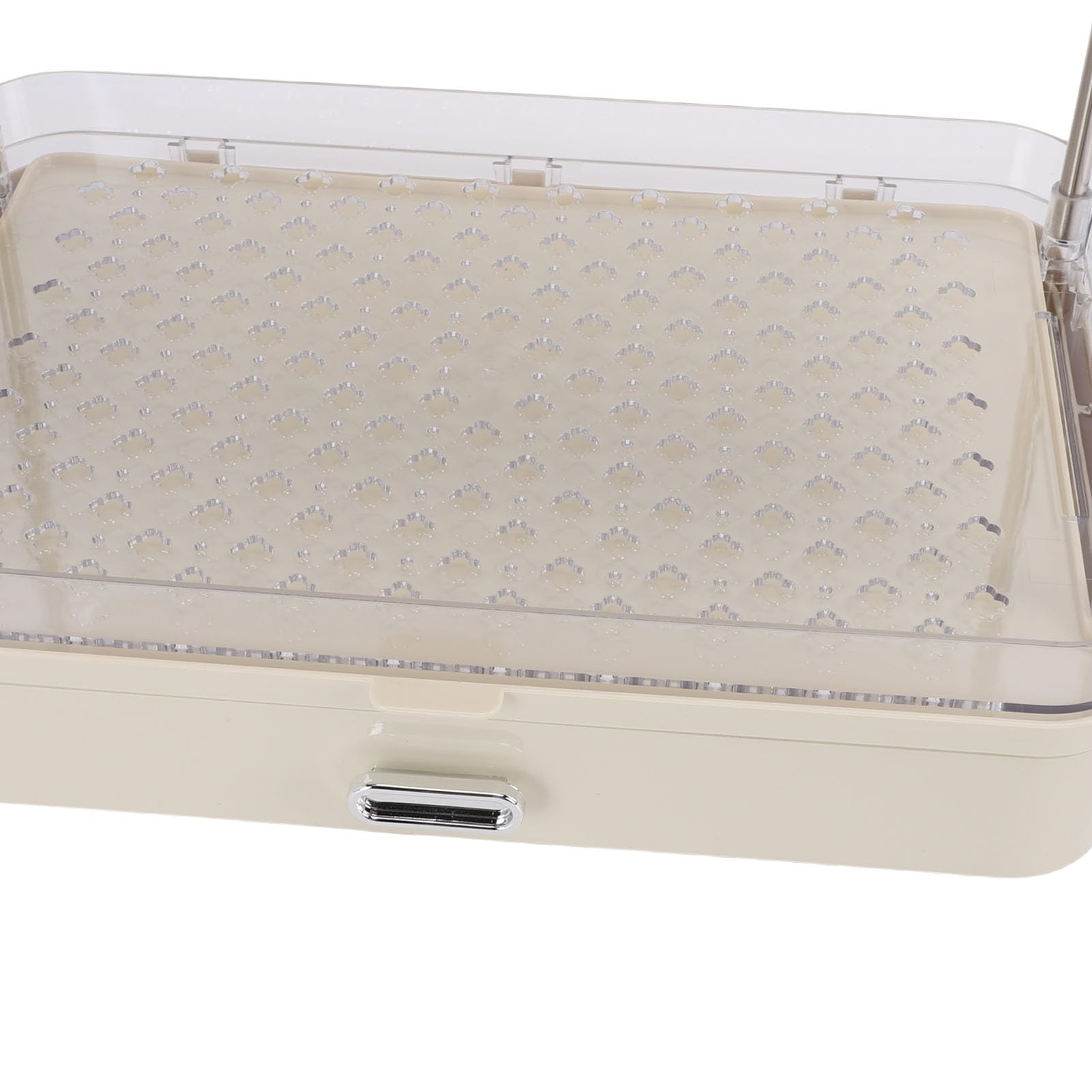 Asixxsix Kaffeetassenhalter, PET-Edelstahl-Kaffeestation-Organizer mit 2 Ebenen und abnehmbarer Abtropfschale, Tassenhalter, Ausstellungsregal für Kaffeezubehör, Gewürzdosen (Cremeweiß)