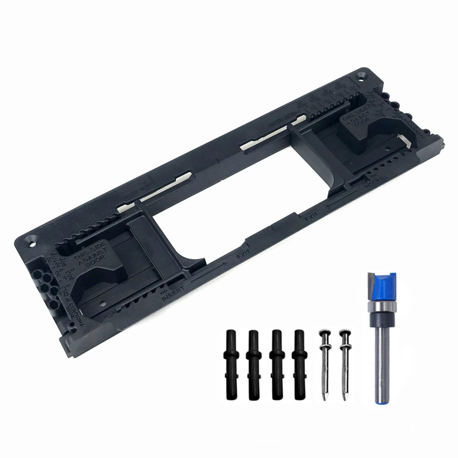 Door Hinge Template with Router Bit Adjustable Door Hinge Router Template Accurate for Carpenters, Woodworkers, Carpentry, Workshop Default-picture-26