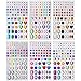 YOUYIKE® 486+ Strass Cristal Gem Autocollants Scintillantes Pierres précieuses Strass Autocollants adhésifs Acrylique Strass coloré Pierres précieuses en Cristal pour Filles (6 Feuilles)