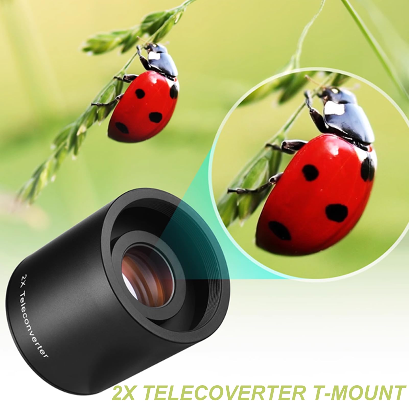 Teleconvertitore 2X per Obiettivo T2 Mount 420-800mm 650-1300mm 500mm 800mm 900mm, Convertitore di Lenti di Ingrandimento 2X