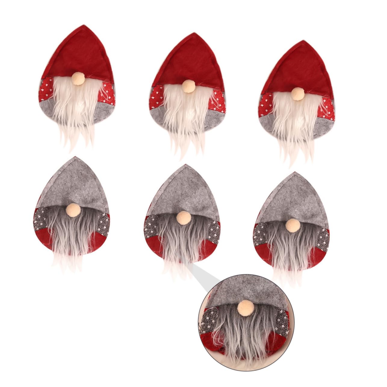 6 Pezzi Portaposate Natalizi in Rosso e Grigio Posate Decorazione Tavola per Festa Natale Supporto Originale per Argenteria e Posate Accessori Natalizi per e Pranzo Festivi