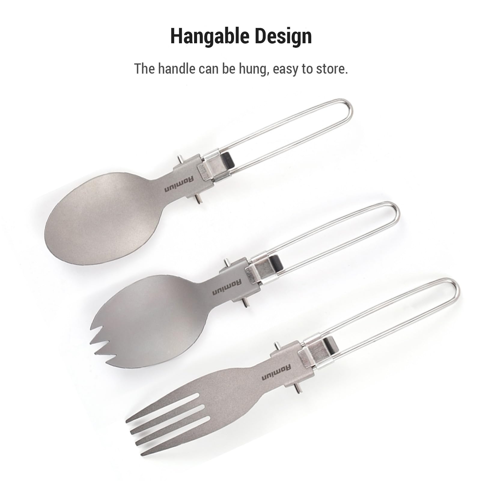 Bestatgot, cucchiaio da campeggio in titanio, manico lungo, cucchiaio da campeggio, portatile, in titanio, con custodia, ultra leggero, per campeggio, trekking, picnic