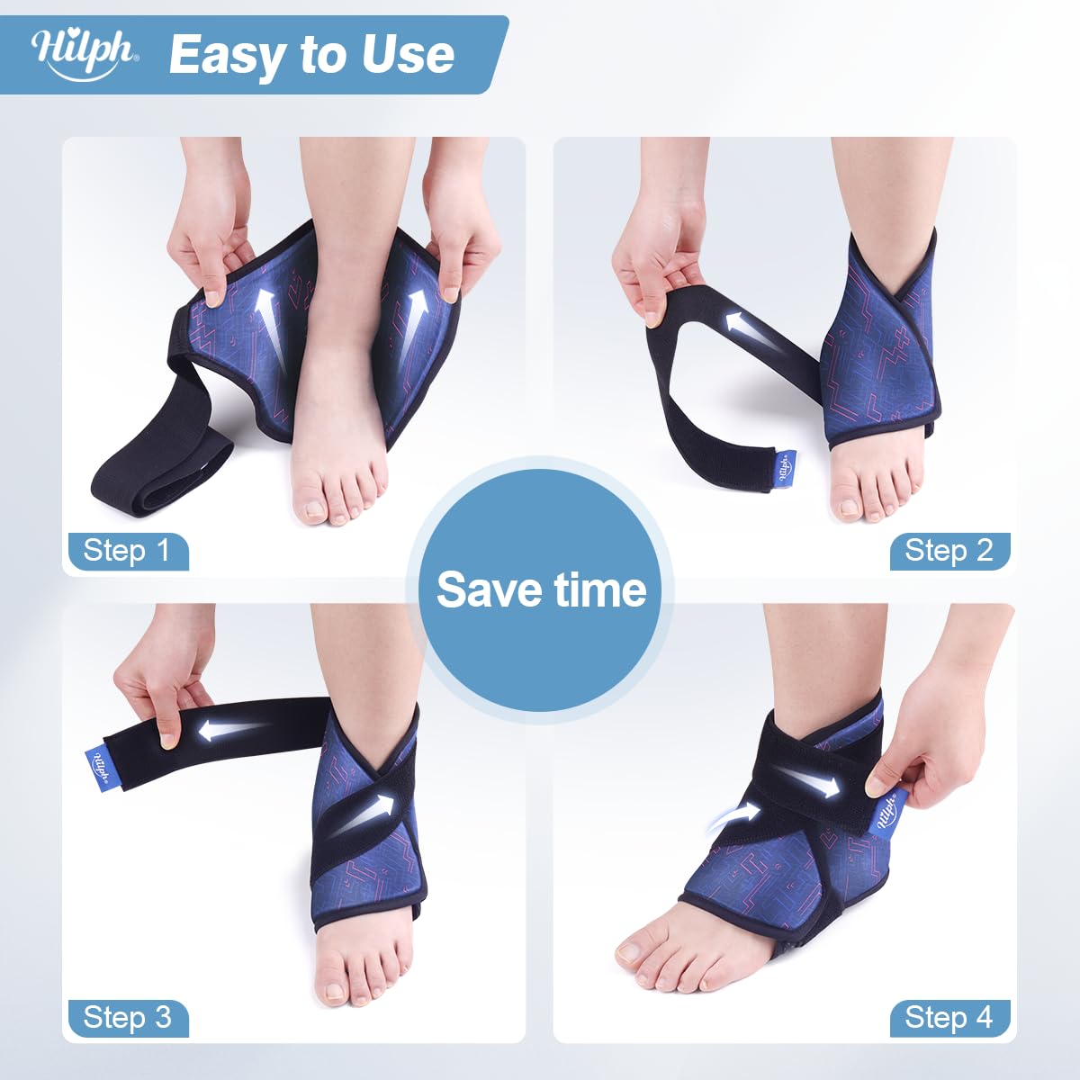 nero) caviglia Impacco di ghiaccio per lesioni Piede riutilizzabile Ice Pack Impacco freddo estensibile Terapia compressiva per fascite plantare, tendinite di Achille, A | IT