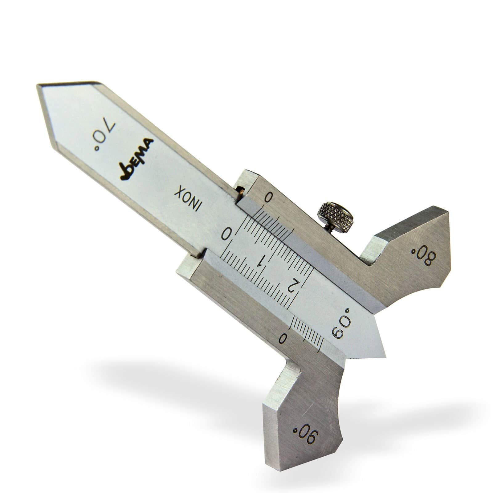 DEMA Schweißnahtlehre Schweißnahtmessschieber 20 mm für Kehlnähte aus Werkzeugstahl - Präzise, Robust, Langlebig für Werkstatt, Handwerk, Metall