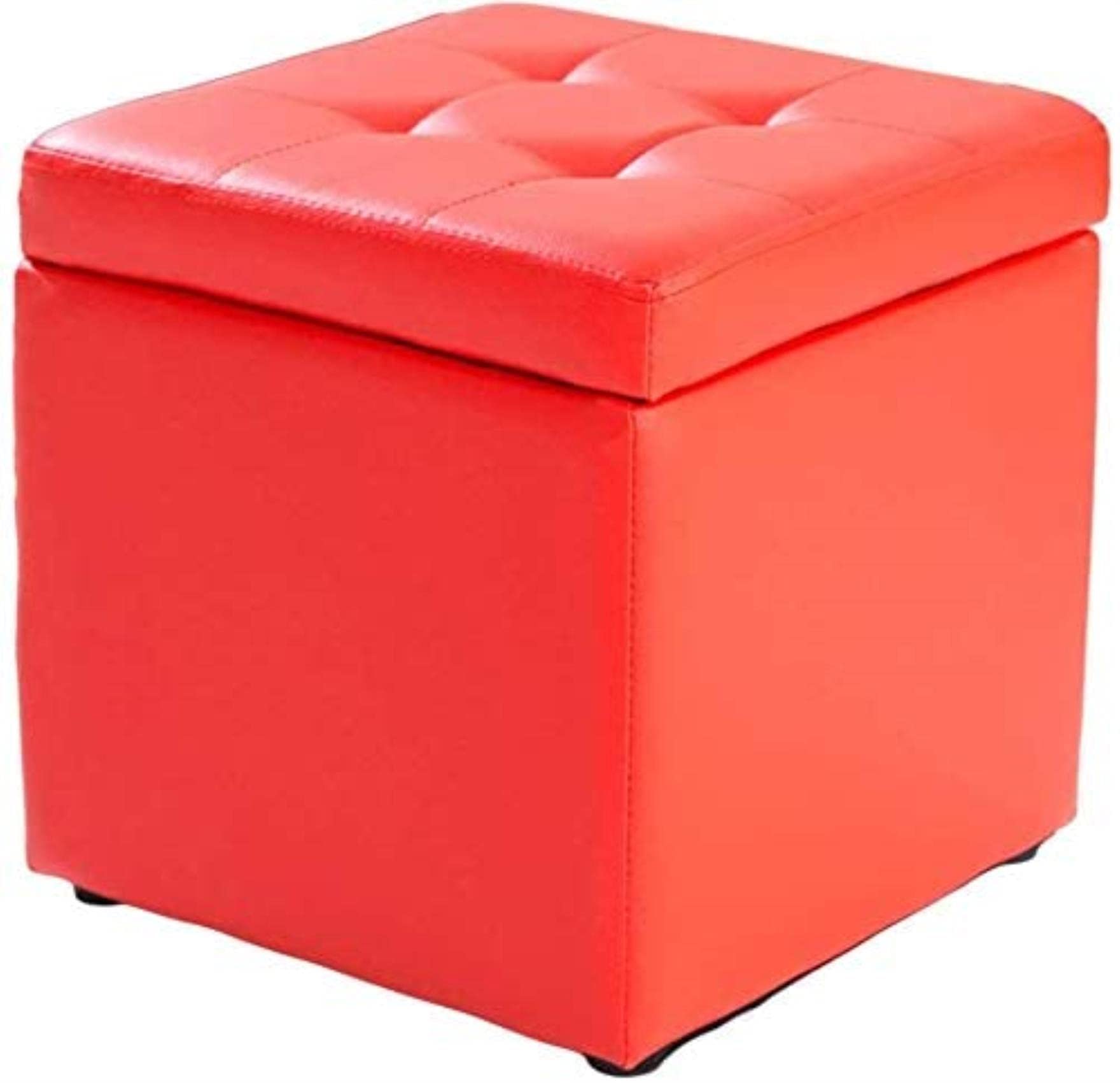 Repose-Pieds en Similicuir Matelassé avec Boîte de Rangement et Charnières