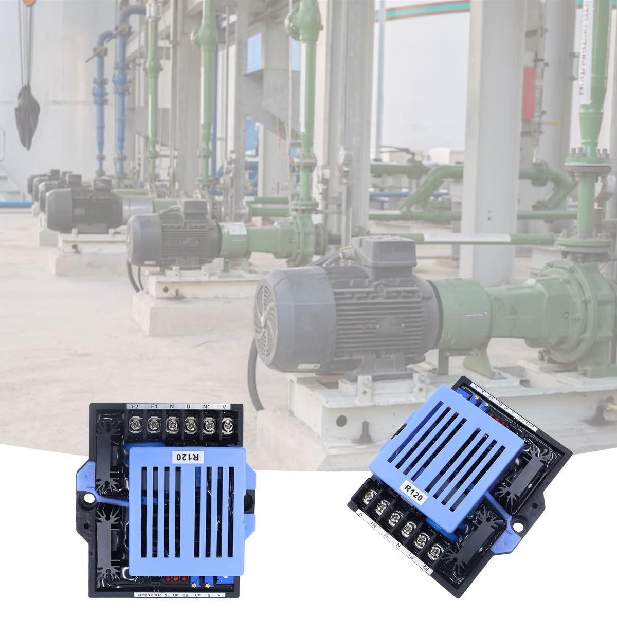 Qury Regulador de voltaje automático, AVR R120 sin escobillas Motor Genset Estabilizador para generador 277 VAC