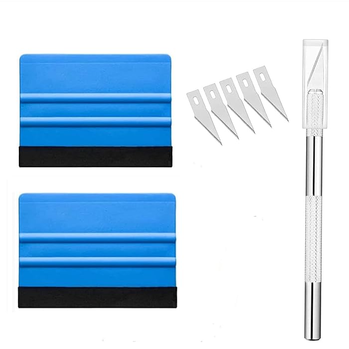 Buy Vehicle Vinyl Window Tinting Film kit Tool Contains Two Blue