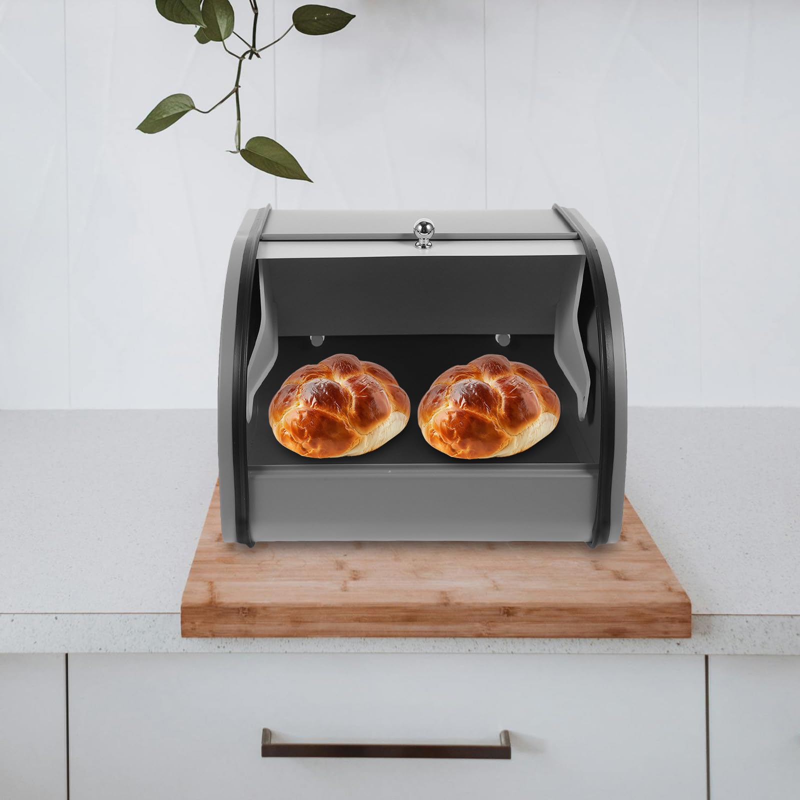 Operitacx Caja de Pan para Encimera de Cocina de Hierro Multifunción