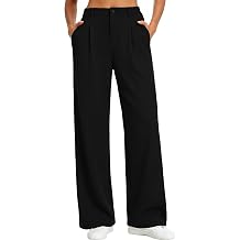 Feiersi Womens Wide Leg Pants Stretchy Work Dress Pants High Waist Business Casual Slacks Trousers 28"