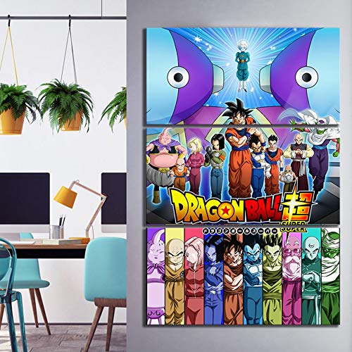 Toile moderne salon habillage grand mur vide triptyque dragon cartoon