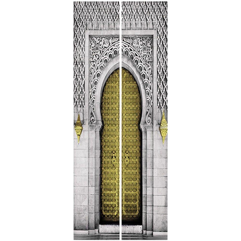 Rénover une porte abîmée avec le sticker de porte de La Mecque pour une déco islamique