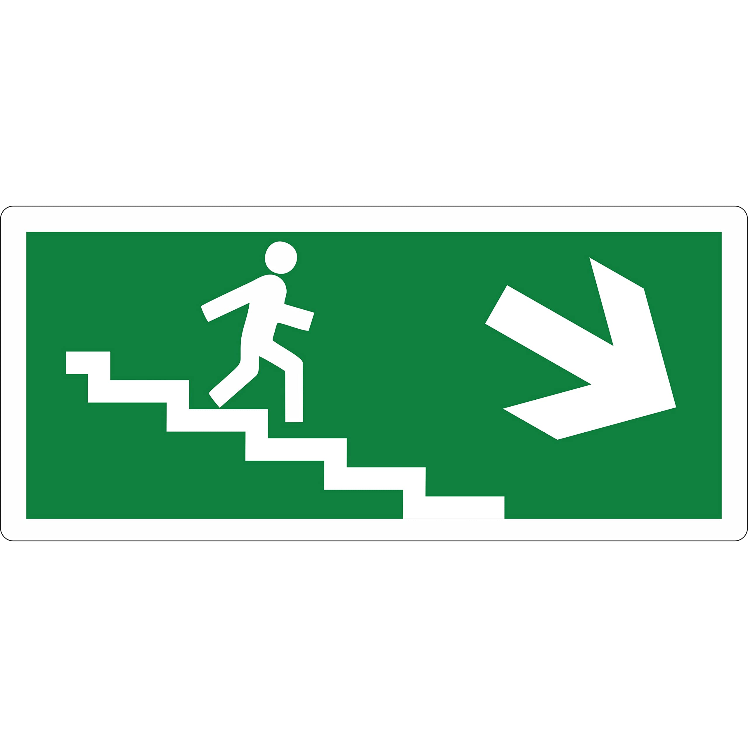 pubblimania Uscita di Emergenza PVC Adesivo Resistente per Esterno e Interno (Cm29x13) (Scale Freccia Destra Exit)