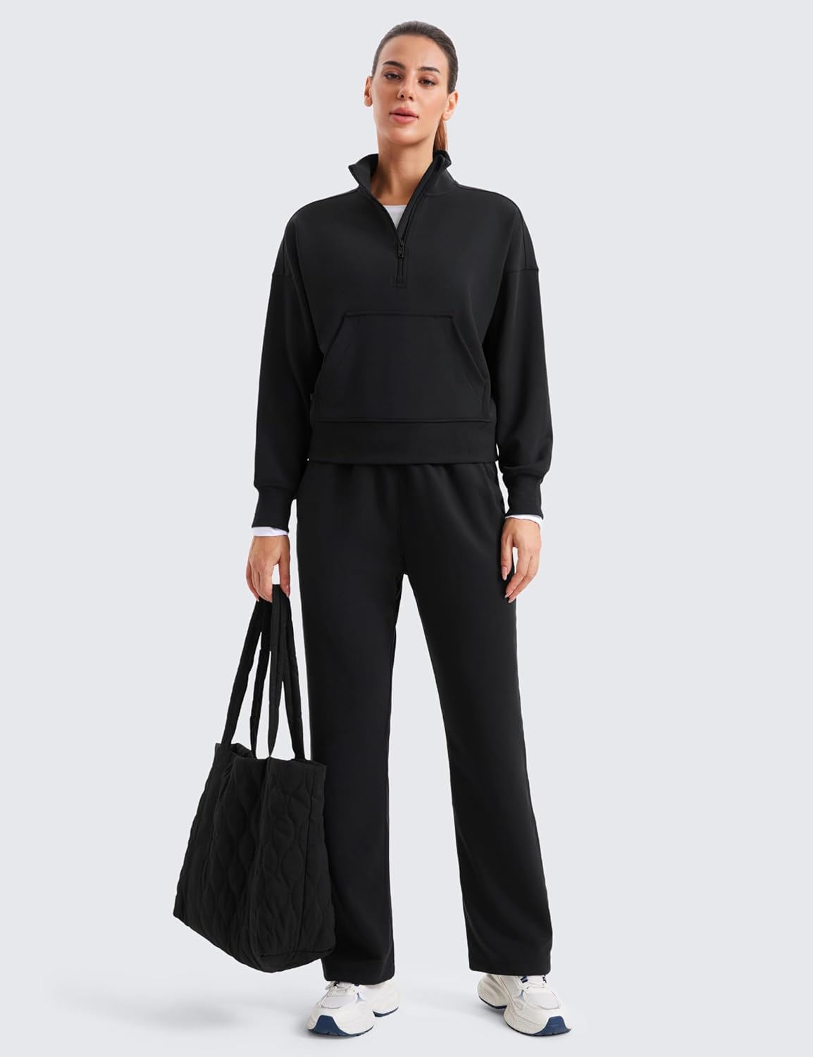 CRZ YOGA SoftAura Half Zip Sweatshirt for Women - Pullover Workout Casual Funnel Neck Sweat Shirts with Pocket - Image 5