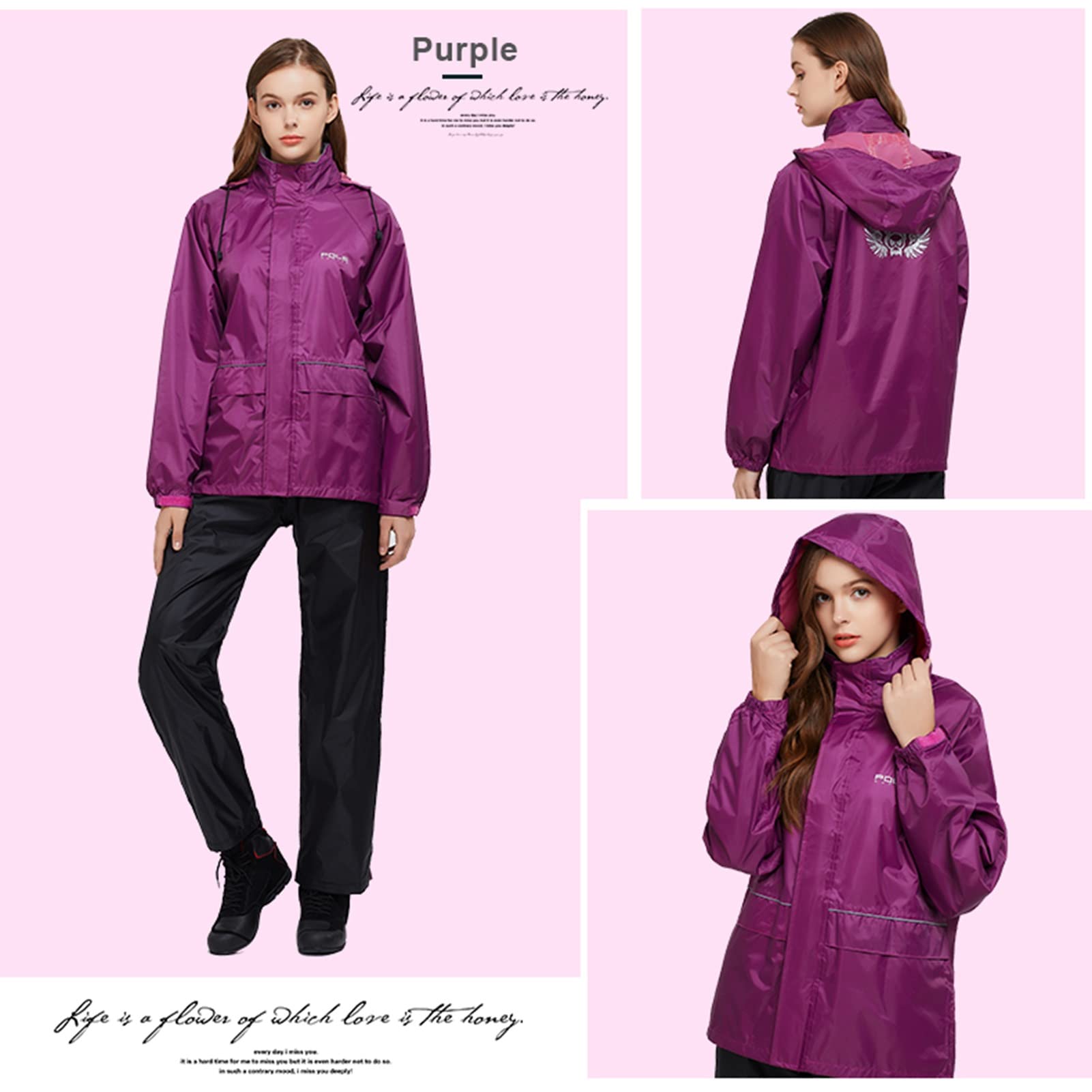 Vestito da pioggia (giacca + pantaloni), cappotto a pioggia impermeabile al 100%, poncho di pioggia unisex traspirante, cucitura nastrata, per campeggio, escursioni o qualsiasi attività all'aperto