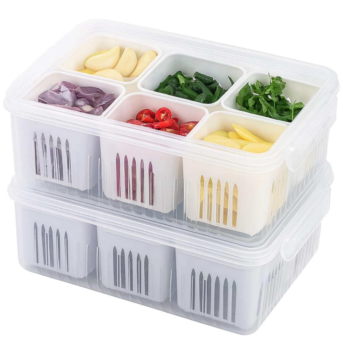 hago Fridge Storage Boxes, Fridge Organiser, Container for Kitchen Storage Set, Plastic containers for kitchen storage, Durable Containers for Storage for Efficient Organisation (2) (2 NOS).