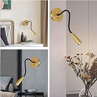 Vista 6 de Manguera de cuello de cisne flexible LED para pared, luz de lectura enfocada para dormitorio, lámpara de pared ajustable para cabecero de noche