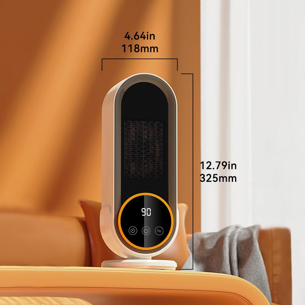 ANQIA Home Space Heater 1200W Portable Electric TPC Ceramic Heater for Bedroom Tip-Over Overheat Protection Electric Heater for Living Room Bedroom Office