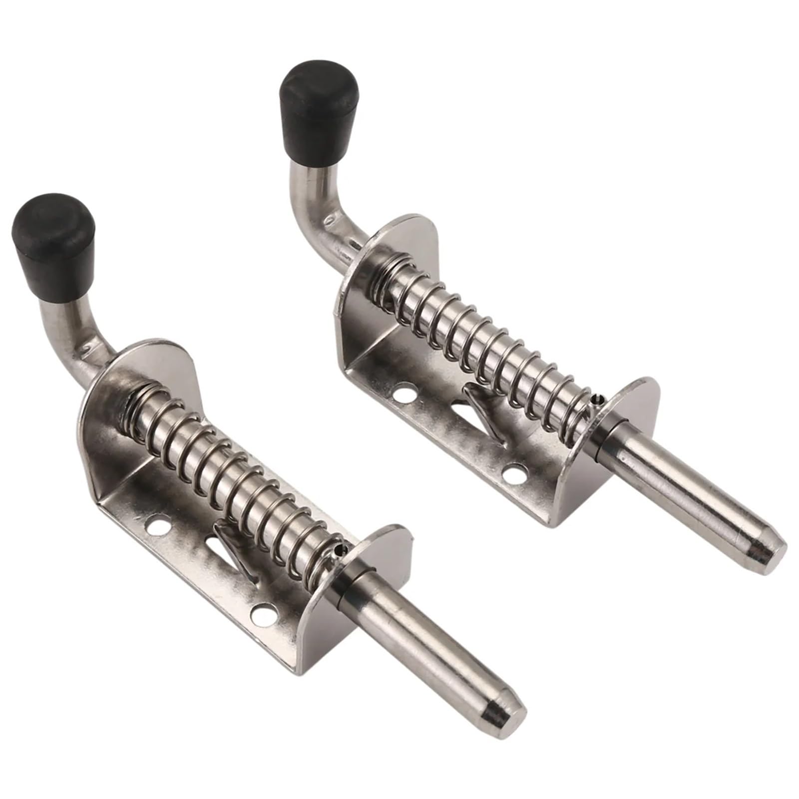 Pestillo con resorte, 10 piezas de acero inoxidable de 5 pulgadas con resorte, perno de barril de 2 mm de grosor, cepillado para puerta de patio, puerta de cobertizo