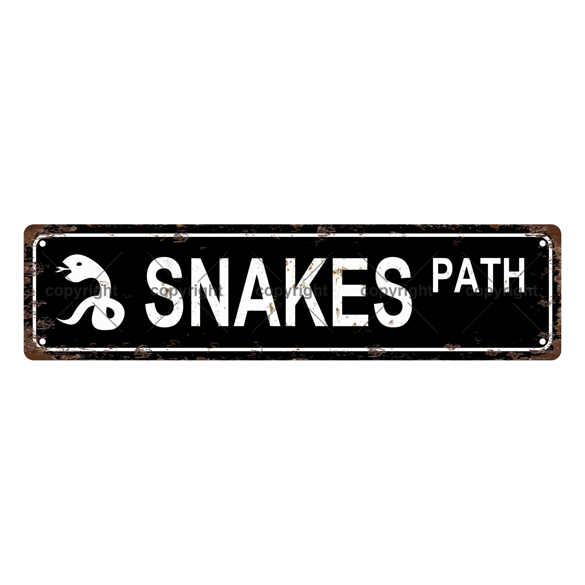 Snakes Path Animal Metal Tin Street Sign Bar Cafe Garage Cave Home Room Wall Bathroom Farmhouse Garden Porch Patio Decor,4x16 Inch