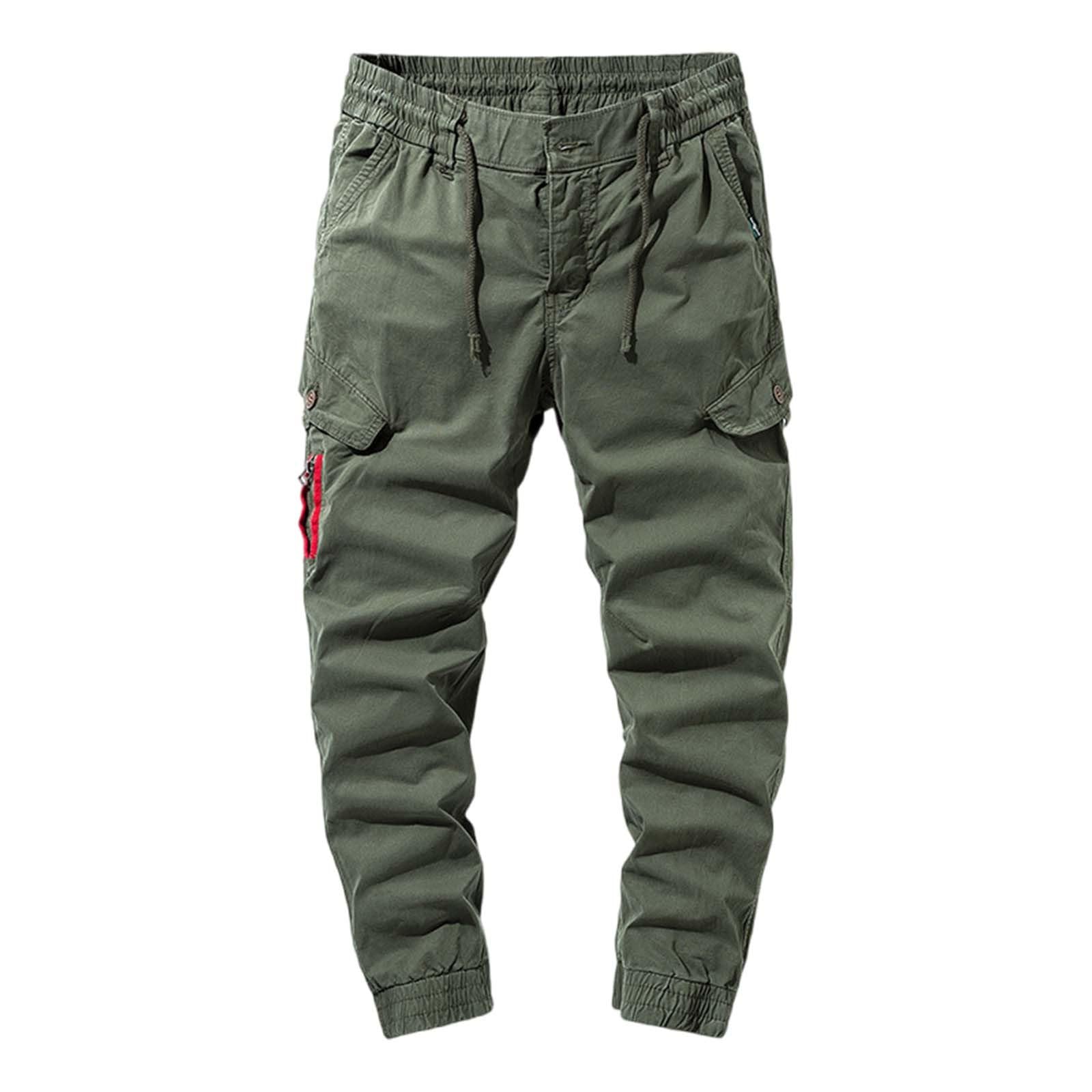 Cargohose Herren Lang Chinohose Bergsteigerhose Leichte Tactical Hose Trekkinghose Freizeithose Elastische Taille Mit Kordelzug Und Multi Taschen Laufhose Hosenbeine Mit Schrumpfdesign