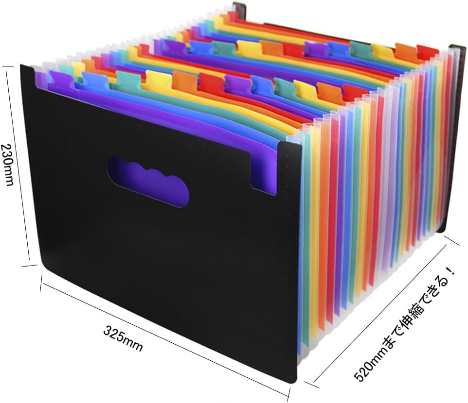 Amazon ドキュメントスタンド 判 ヨコ 書類収納 ボックス おしゃれ ジャバラ アコーディオン式 伸縮仕様 ファイル 書類入れ ケース ファイルスタンド 25ポケット インデックス付き 大容量 机上整理 整頓 収納 ボックスファイル ボックスファイル 文房具 オフィス用品