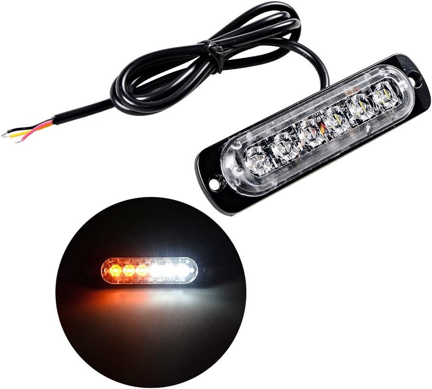 40X Ultra Bright 6-LED 18W Emergency Warning Construction Surface Mount Truck Trailer Strobe Light & 8X Car Truck Grille Deck Dash Flashing Light 2-LED - Amber White