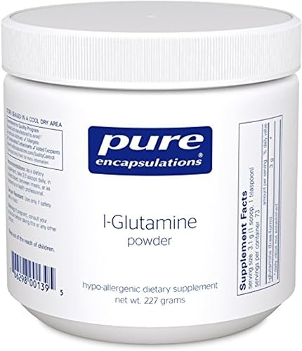 Pure Encapsulations - Polvo de L-GLutamina - Suplemento hipoalergénico que ayuda a la masa muscular y al tracto gastrointestinal - 8 onzas