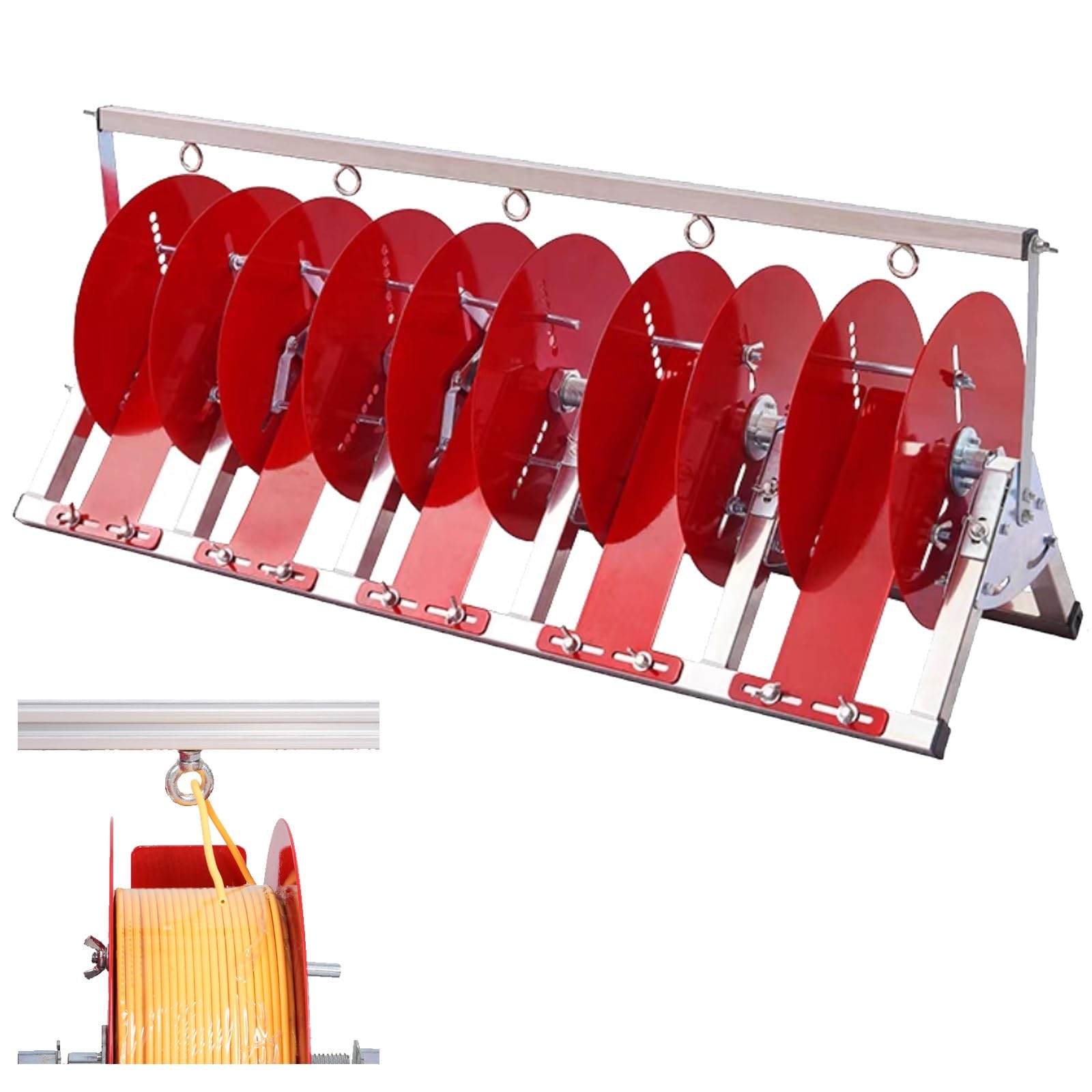 Soporte de acero inoxidable para organizar cintas decorativas en el taller de costura