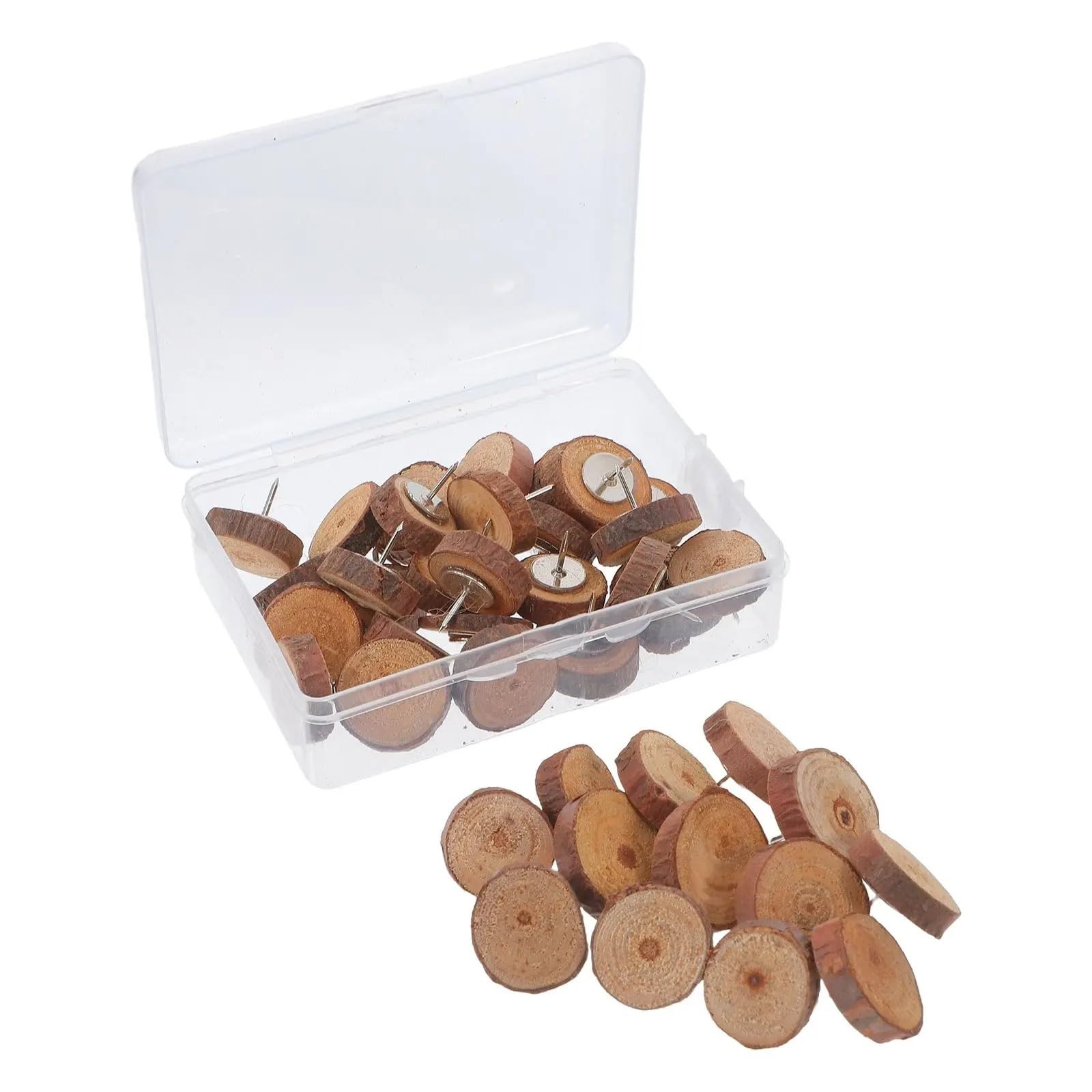 40 Pcs Wooden Push Pin Decorative Thumb Tacks Bulletin Board Pins Decorate Pushpins for Cork Notice Head for Bulletin Board Cork Board Map