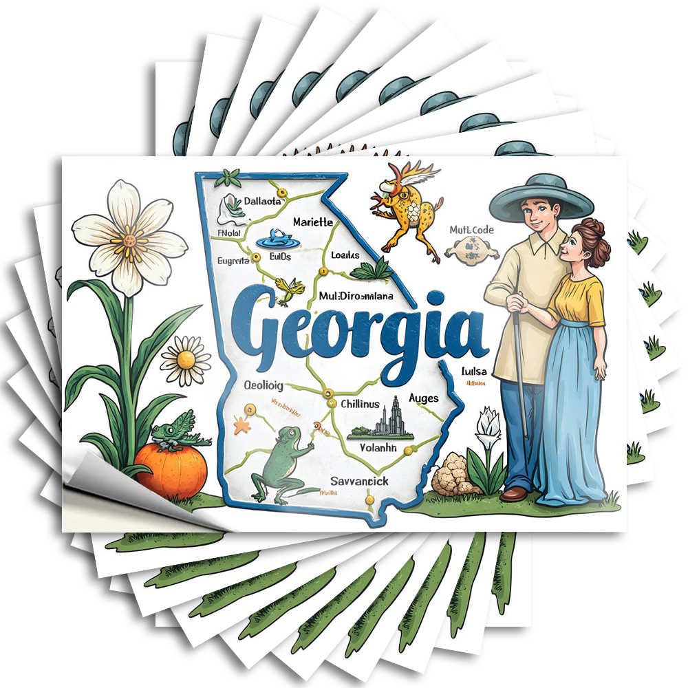 Fzfn Colour Georgia: A Land Of Legends, Flowers, And Folklore Retro Room Decor Funny - Tattoo Wall Waterproof Decal(6X9cm)