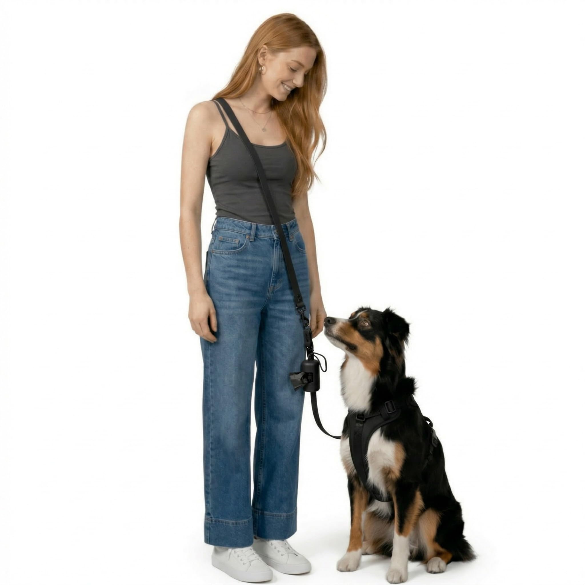 Welldog WalkKit 2.0, 4-in-1 Hundegeschirr Set Verstellbar No Pull Hundegeschirr mit Hundeleine Halsband Kotbeutelspender Atmungsaktiv Ergonomisch für kleine mittlere große Hunde