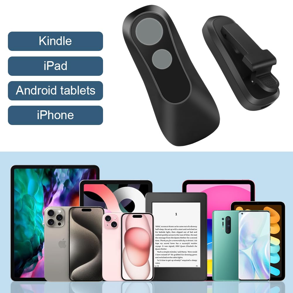 Vicloon Page Turner Remote Control for Kindle Paperwhite Oasis Kobo eReaders iPad iPhone Tablet Android