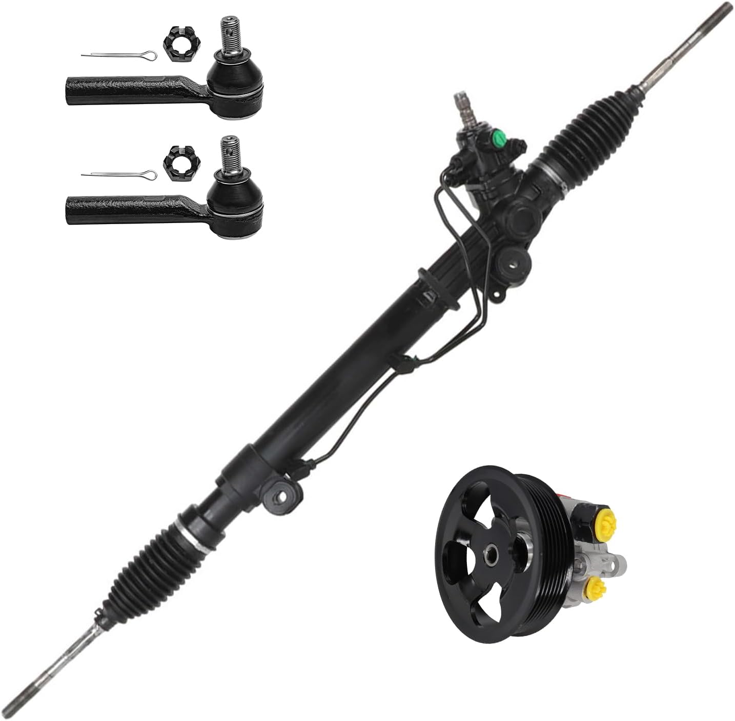 Detroit Axle Power Steering Rack and Pinion Kit with Pump and Pulley for 2003–2009 Toyota 4Runner
