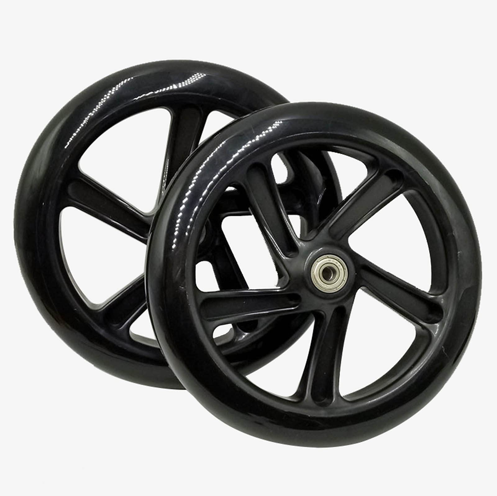 2 Ruedas para Sillas De Ruedas, Reemplazo De Ruedas De Silla De Ruedas Pequeño De 200 mm/8 Pulgadas,Ruedas Delanteras Universales,Piezas de Repuesto para sillas de Ruedas, Scooters,Negro