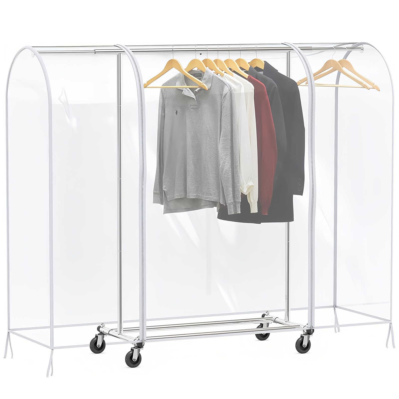 Housse de porte-vêtements étanche 50x150x180 cm transparente