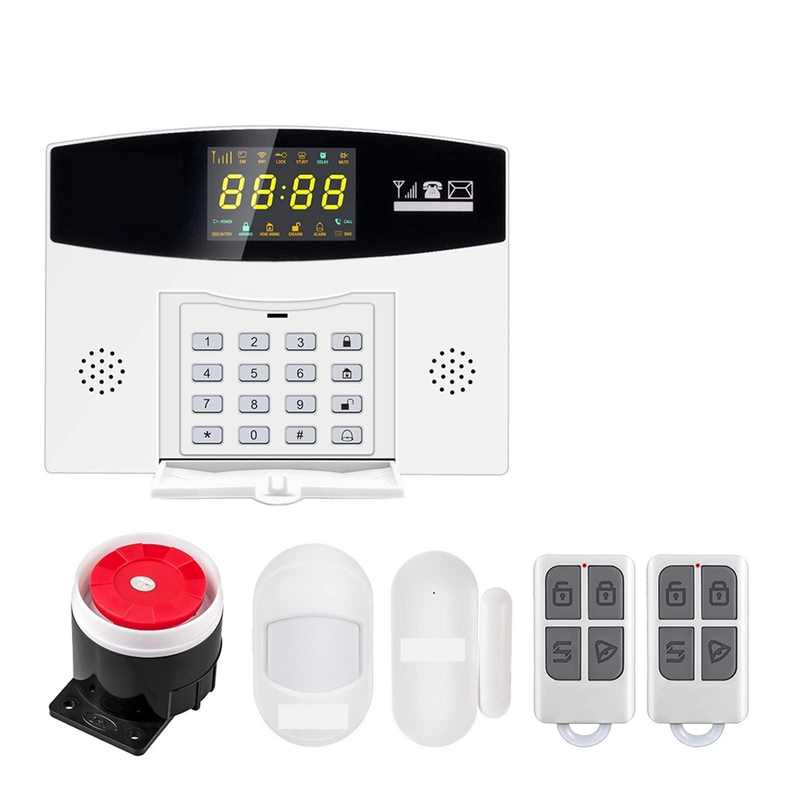 Sistema di Allarme di Sicurezza Domestica, Tuya Smart 4G gsm di Allarme antifurto 433MHZ Wireless Wired Zone Link alla Telecamera IP del sensore Movimento(W214 Alarm Kit 1)