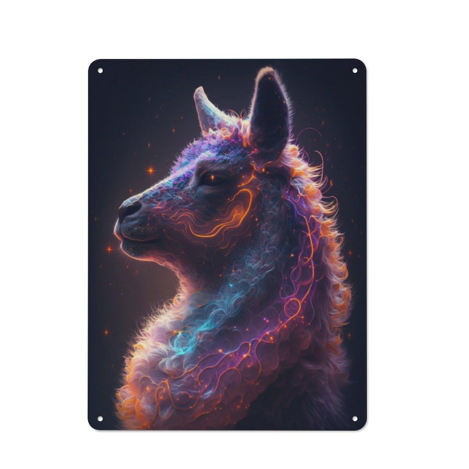 Junmoney Galaxy Alpaca Llama Meme Tin Sign 40X30cm For Bar Or Restaurant, Retro Wall Decor, For Restaurant Interior Fans