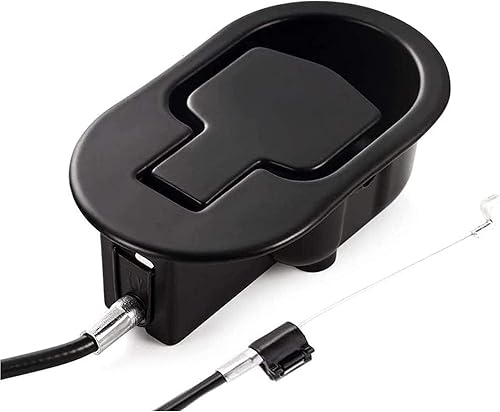 ICYANG Silla universal ovalada de metal negro con asa de liberación reclinable, longitud del cable expuesto 3.5 pulgadas, longitud total es de 38