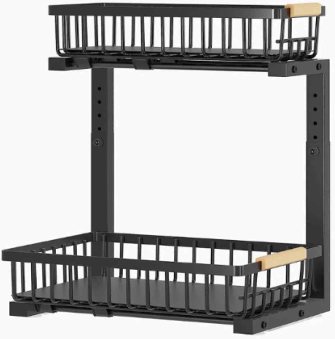 Metal Under Sink Sliding Shelf Organizer for Maximizing Cabinet Space in Kitchen and Bathroom