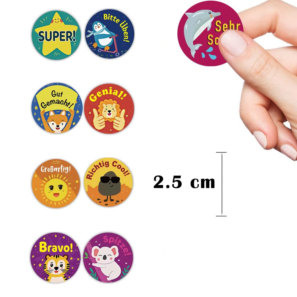 Lot De 1 000 Autocollants De Motivation Mixtes De 2,5 Cm - 16 Motifs