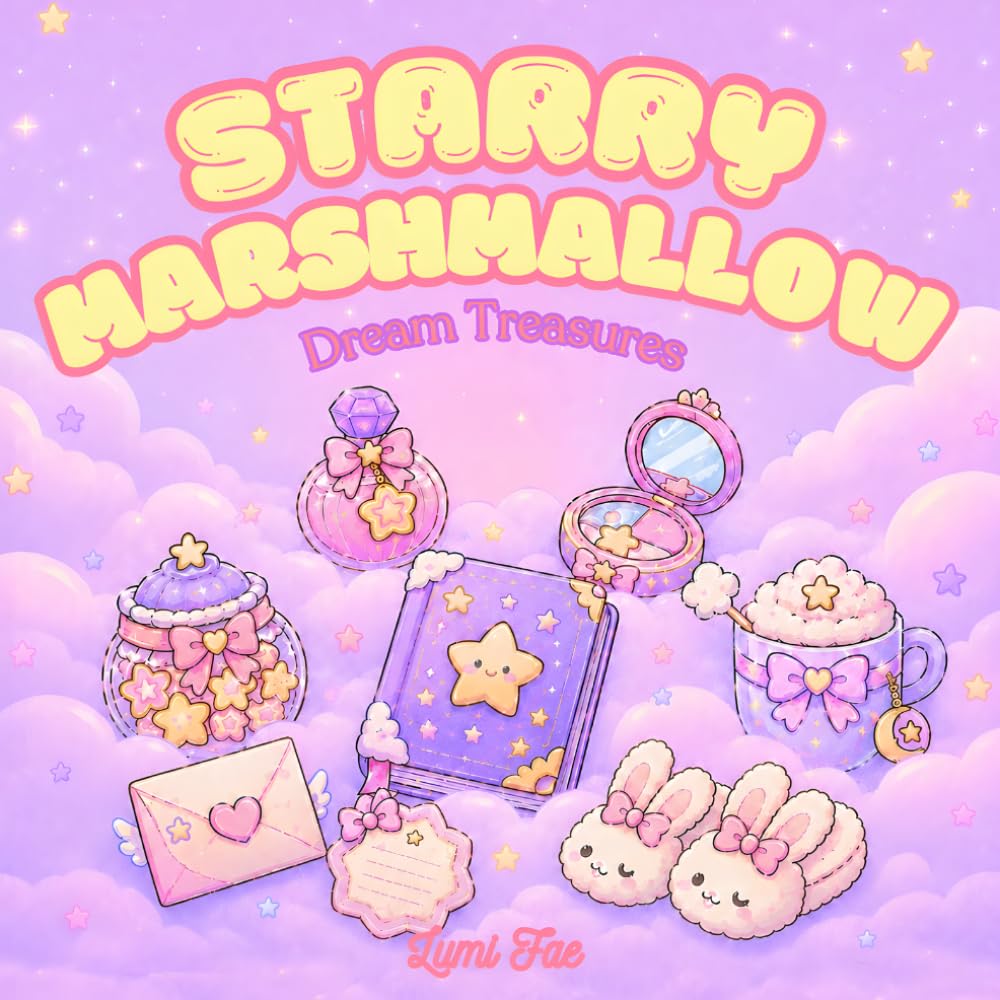 Starry Marshmallow Dream Treasure Coloring Book: Dreamy Fantasy Treasures with Bold and Easy Designs