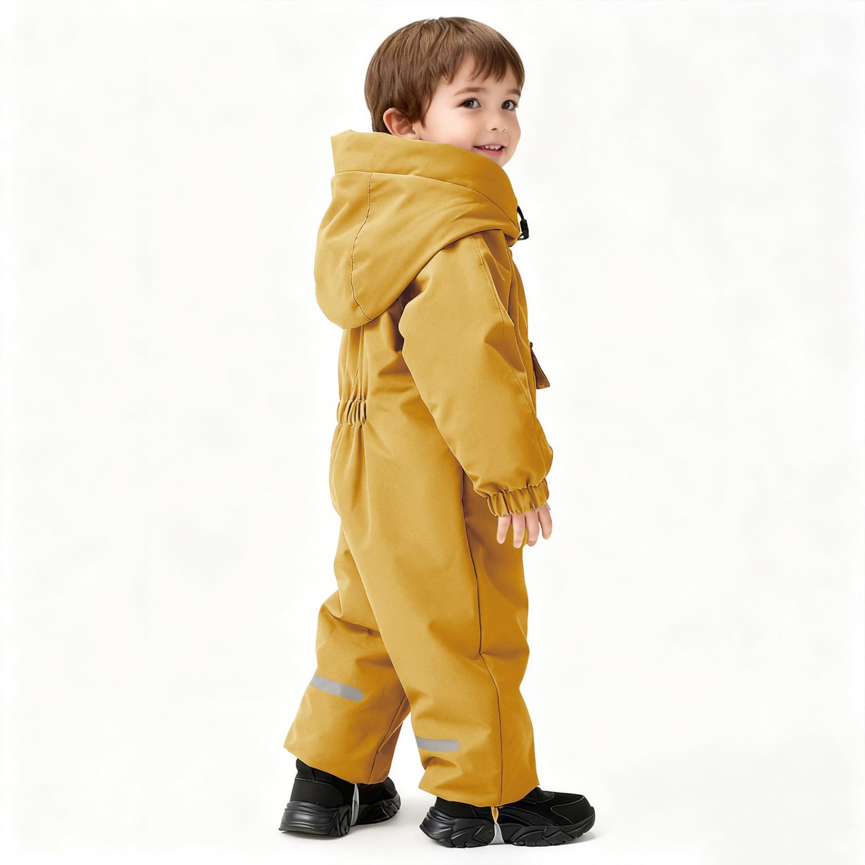 Yhong Mono de nieve para bebé niña y niño, a prueba de viento, con cremallera, mono de nieve, mono de nieve, 12 meses - 4 años
