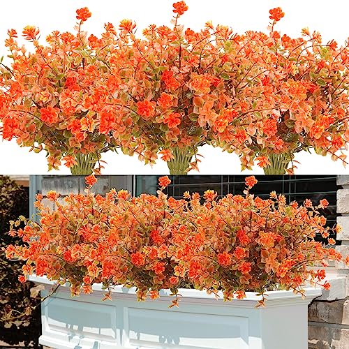 Uieke 24PCS Artificial Fall Flowers for Outdoors UV Resistant Faux