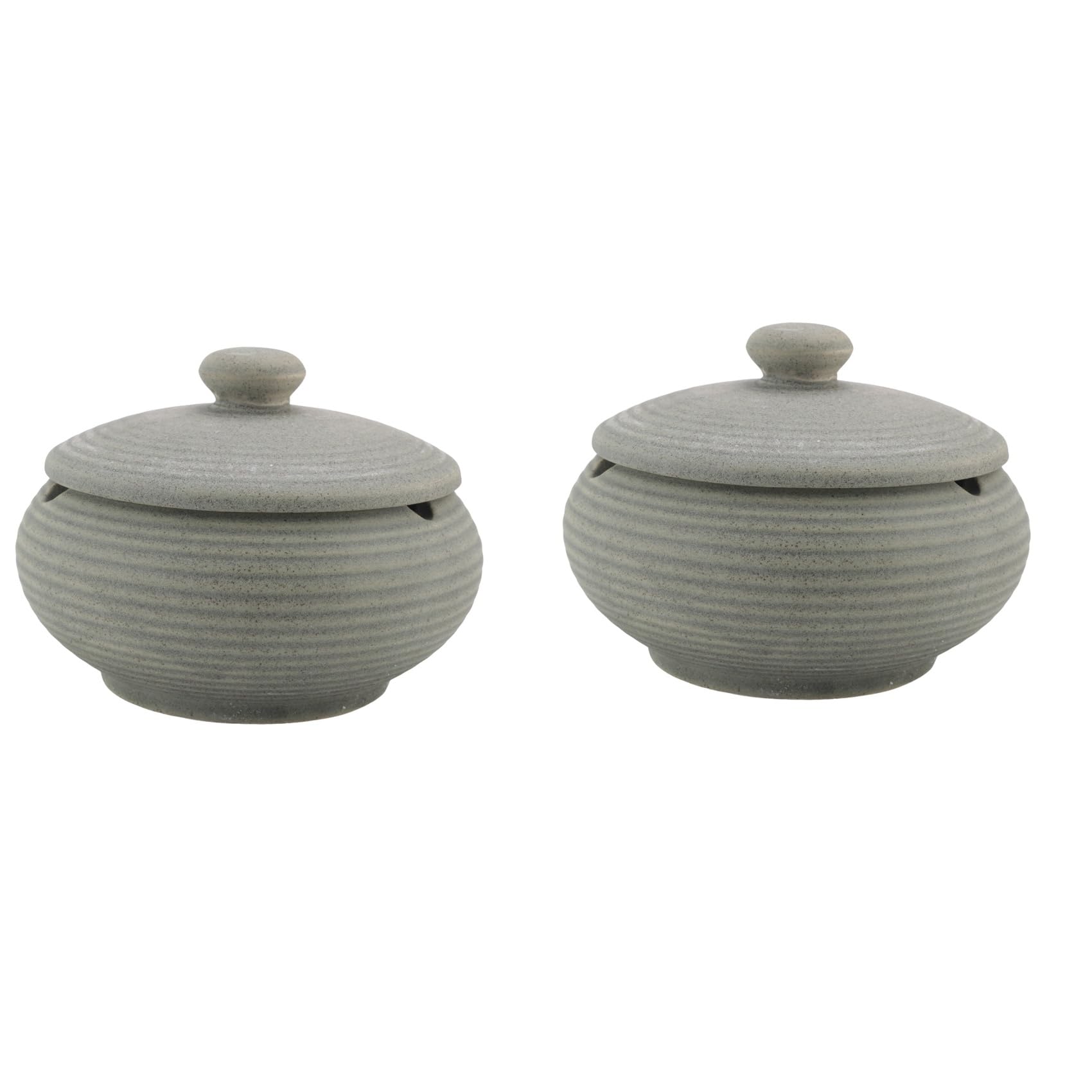 Hndhbfgrt 2X Ceramic Ashtray with Windproof Lid for Indoor Outdoor Use -Light Blue