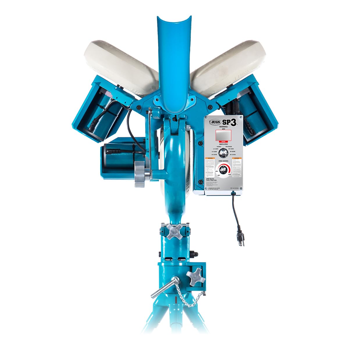 JUGS SP3 Baseball Pitching Machine—The Easiest to use high-end 3-Wheel Pitching Machine on The Market Today